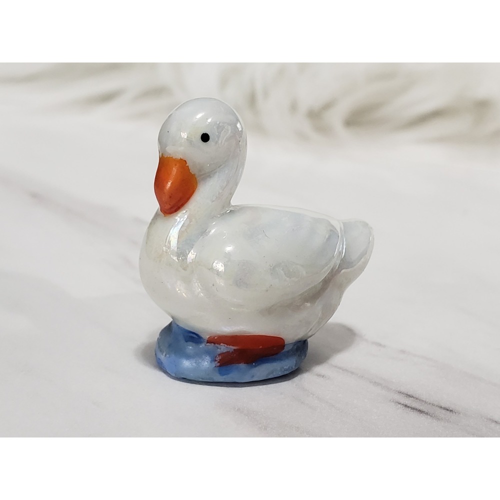 Vintage Miniature Porcelain Ceramic Mallard Duck Bird Figurine Bone China